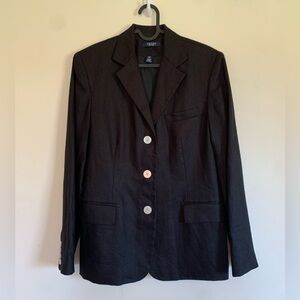 Black Linen Chaps Blazer | Linen Jacket | Women’s Sports Coat | Business Wear